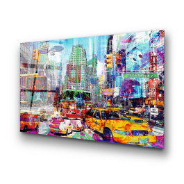 Wallity Pintura Decorativa de Vidrio Templado Multicolor 70 x 100 cm
